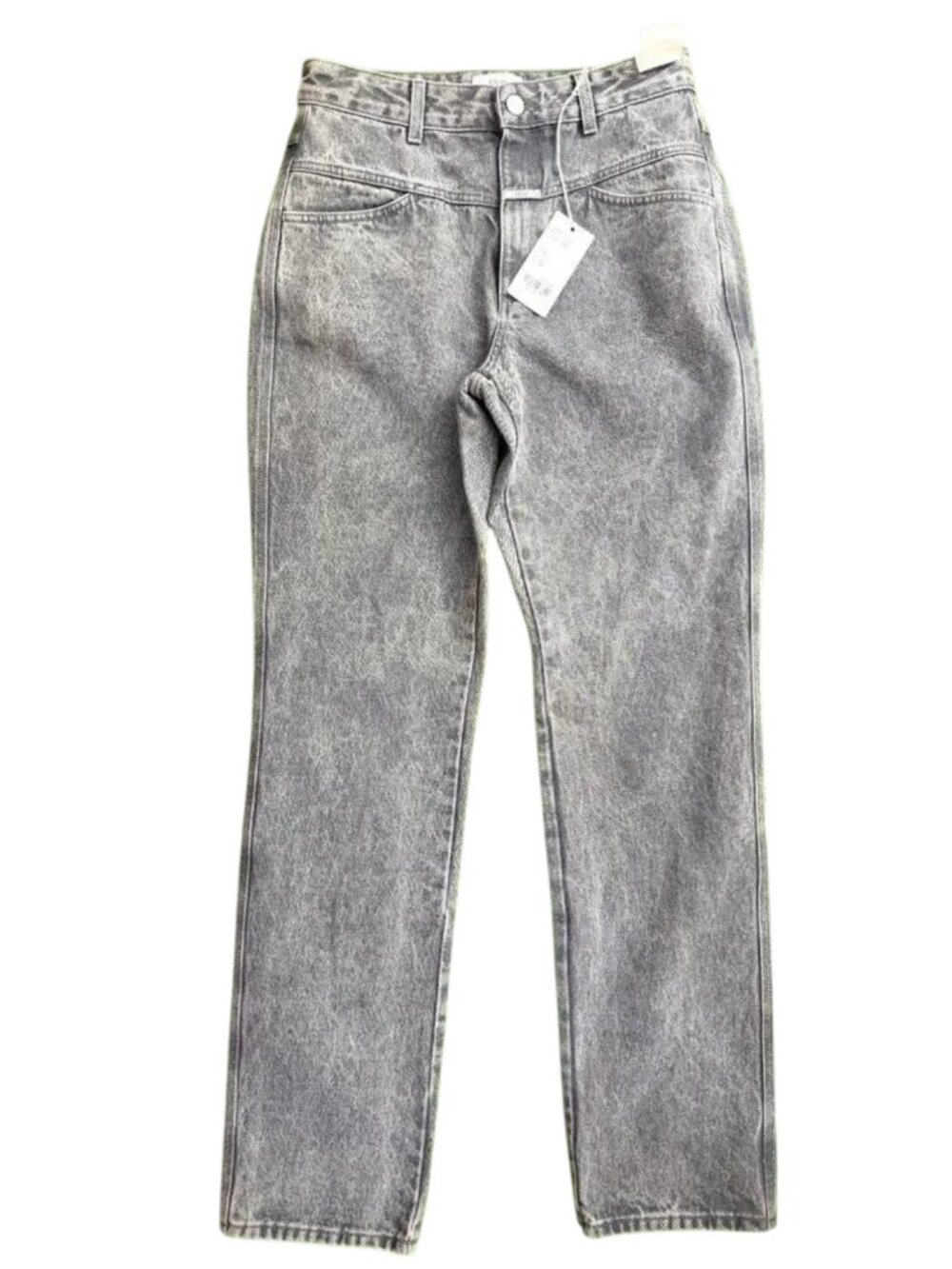 NWT Closed X-Pose Jeans Mid Grey Stonewash Straight Leg High Waist Sz 29 $230
